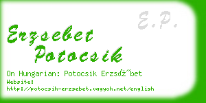 erzsebet potocsik business card